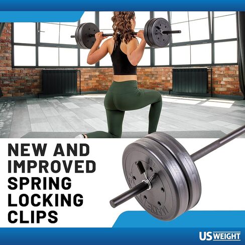 US Weight Barbell Set for home gym workout - Made in USA, Essential Home Gym Equipment for Strength Training in Saudi Arabia