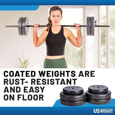 US Weight Barbell Set for home gym workout - Made in USA, Essential Home Gym Equipment for Strength Training in Saudi Arabia
