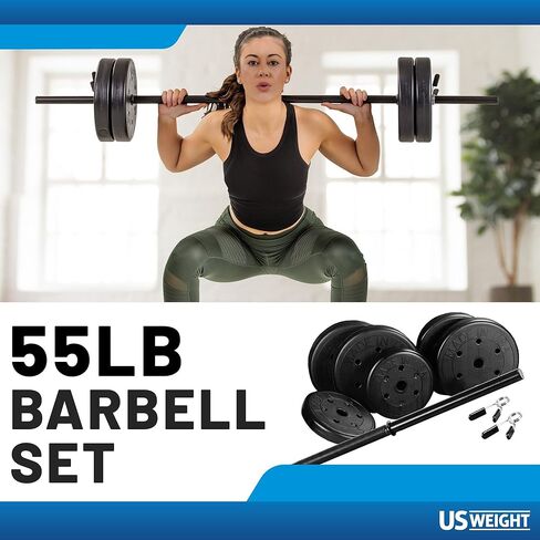 US Weight Barbell Set for home gym workout - Made in USA, Essential Home Gym Equipment for Strength Training in Saudi Arabia