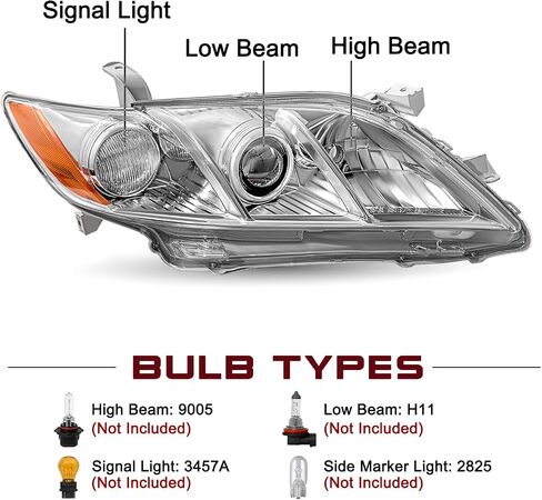 استبدال مجموعة المصباح الأمامي JSBoyat لعام 2007-2009 Toyota Camry US Driver و Side Side in Kuwait