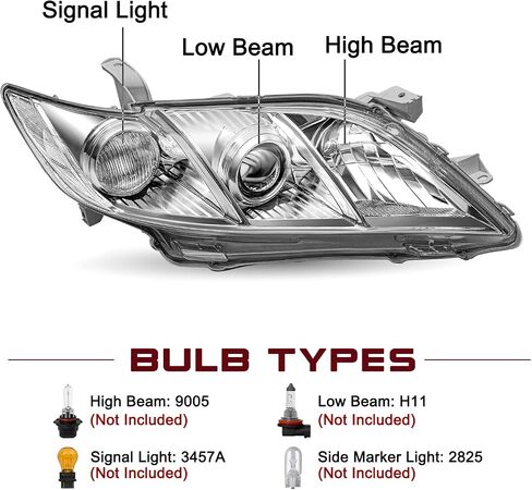 استبدال مجموعة المصباح الأمامي JSBoyat لعام 2007-2009 Toyota Camry US Driver و Side Side in Kuwait