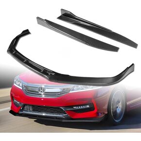 البقاء في صناديق ، 5pcs ABS ABS الأمامية الوفير المفسد الطقم جسم الجسد + Universal 31 "× 4" التنانير الجانبية ، متوافقة مع 2016 2016 هوندا أكورد 4DR/سيدان ، الملحق الخارجي (أسود مطلي) in Kuwait
