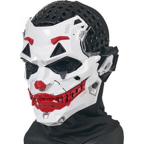 Futuristic Clown Mask, White and Red, Cosplay Costume Accessory in Kuwait