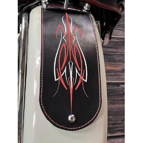 MCD Leather الخلفي Fender Bib ل Harley Davidson Motorcycles Red White Pinstripes (B 3 Hole) in Saudi Arabia