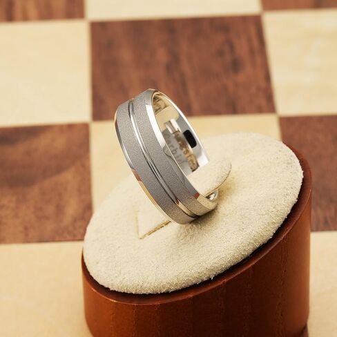 100S JEWELRY White Gold SandBlasted Finish Center Groove Tungsten Rings For Men Women Wedding Promise Engagement Band Sizes 6-16 in Saudi Arabia