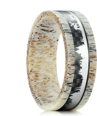 King Will 8mm Wooden Wedding Band Celtic Deer Mens Rings Engagement Ring Anniversary Couple Bands Set Comfort Fit Size 6-14 in Saudi Arabia