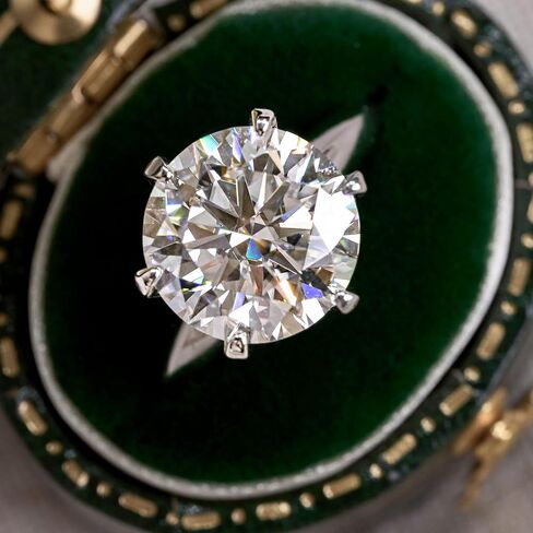 3-10ct Moissanite Engagement Rings for Women,6 Prong Round Cut D Color VVS1 18K White Gold Plated 925 Sterling Silver, Cut Lab Created Diamond Wedding Promise Jewelry in Saudi Arabia
