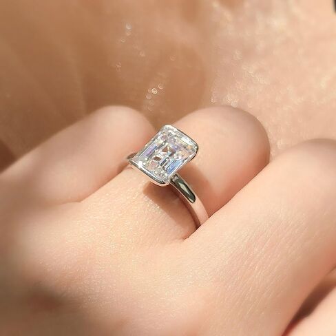 Berricle Sterlling Silver Solitaire Promise Classing Wedding Compling for Her ، Ring Zirconia CZ Ring - Emerald ، Marquise ، Oval ، Pery ، Princess ، Round Cut in Saudi Arabia