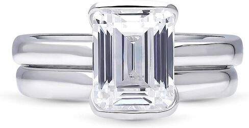 Berricle Sterlling Silver Solitaire Promise Classing Wedding Compling for Her ، Ring Zirconia CZ Ring - Emerald ، Marquise ، Oval ، Pery ، Princess ، Round Cut in Saudi Arabia