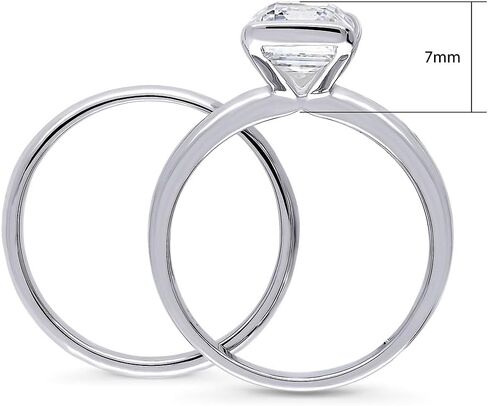 Berricle Sterlling Silver Solitaire Promise Classing Wedding Compling for Her ، Ring Zirconia CZ Ring - Emerald ، Marquise ، Oval ، Pery ، Princess ، Round Cut in Saudi Arabia