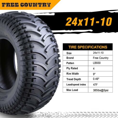 Free Country 24x11-10 ATV Tires 24x11x10 4PR All Terrain, Set 2 in Saudi Arabia