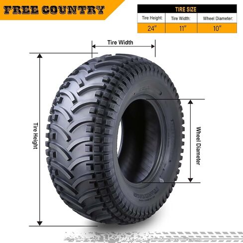 Free Country 24x11-10 ATV Tires 24x11x10 4PR All Terrain, Set 2 in Saudi Arabia