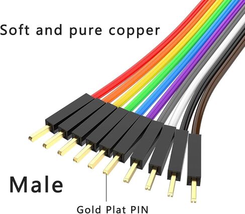 30PCS Multicolored Dupont Jumper Wires 24awg 3A 10pin Male to Male + Female to Female + Male to Female,Breadboard Jumper Ribbon Cables Kit Compatible with Arduino Projects (8inch/20CM) in Kuwait