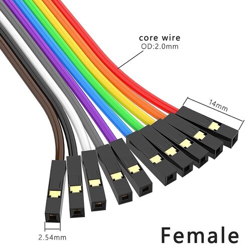 30PCS Multicolored Dupont Jumper Wires 24awg 3A 10pin Male to Male + Female to Female + Male to Female,Breadboard Jumper Ribbon Cables Kit Compatible with Arduino Projects (8inch/20CM) in Kuwait