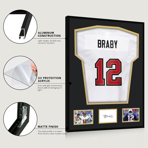 24x32 Aluminum Shadow Box Jersey Frame 1 Pack, Black Large Jersey Frame Display Case for Wall Display in Saudi Arabia