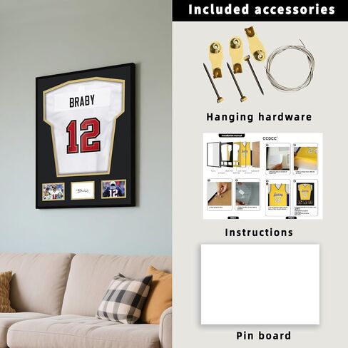 24x32 Aluminum Shadow Box Jersey Frame 1 Pack, Black Large Jersey Frame Display Case for Wall Display in Saudi Arabia