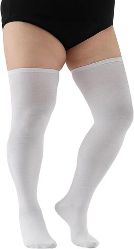 Plus Size Thigh High Knit Socks Long Stretchy Sock Women Over Knee High Stocking Leg Warmers Solid Color in Kuwait