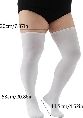 Plus Size Thigh High Knit Socks Long Stretchy Sock Women Over Knee High Stocking Leg Warmers Solid Color in Kuwait