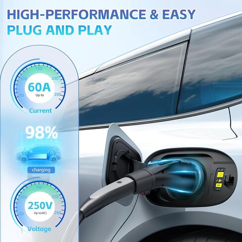 محول شحن EV لـ Tesla إلى محول J1772 ، شحن سريع وفعال إلى محول J1772 (يصل إلى 60A و 250V AC) ، لجميع محول شحن J1772 EVS ، متوافق مع توصيل جدار Tesla in Saudi Arabia