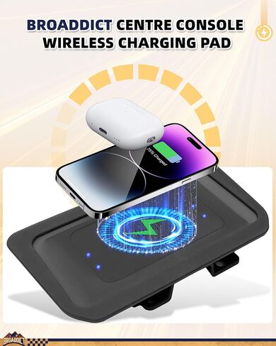 20W Wireless Charging Pad fit for Ford Bronco 2021 2022 2023 2024 2025 2/4-Door Console Wireless Charger Fit for Bronco Accessories Metal Heat Dissipation Without Noise in Saudi Arabia