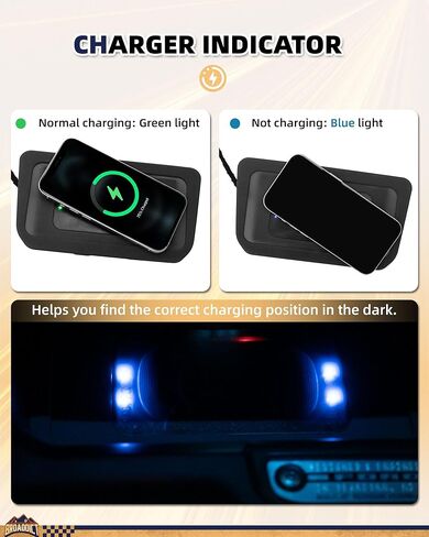 20W Wireless Charging Pad fit for Ford Bronco 2021 2022 2023 2024 2025 2/4-Door Console Wireless Charger Fit for Bronco Accessories Metal Heat Dissipation Without Noise in Saudi Arabia