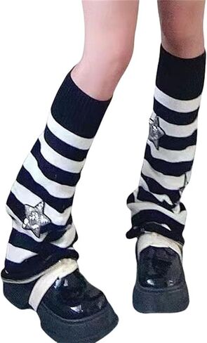Y2k Harajuku Leg Warmers for Women Japanese Rave Gothic Emo Halloween in Saudi Arabia