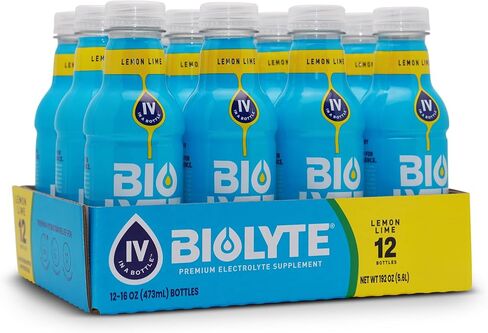 BIOLYTE Electrolyte Drink - Hydration Drink, Medical-Grade Flavored Water with Electrolytes, Sports Drinks, Liquid Energy & Rehydration, IV in a Bottle - Citrus, 16 Fl Oz (12 Pack) in Saudi Arabia