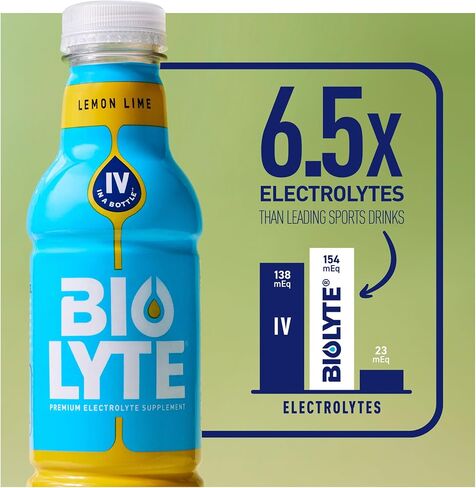 BIOLYTE Electrolyte Drink - Hydration Drink, Medical-Grade Flavored Water with Electrolytes, Sports Drinks, Liquid Energy & Rehydration, IV in a Bottle - Citrus, 16 Fl Oz (12 Pack) in Saudi Arabia