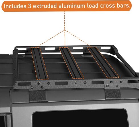 Hooke Road Bronco Half Short Roof Rack Rear Cargo Basket Crossbar for 2021 2022 2023 2024 2025 Ford Bronco 4 Door Hardtop (Exclude Bronco Sport) in Saudi Arabia