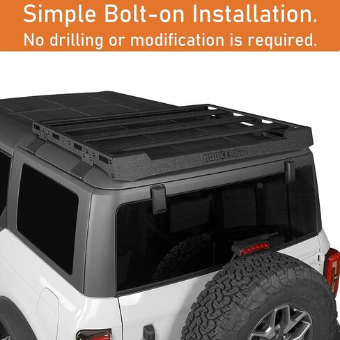 Hooke Road Bronco Half Short Roof Rack Rear Cargo Basket Crossbar for 2021 2022 2023 2024 2025 Ford Bronco 4 Door Hardtop (Exclude Bronco Sport) in Saudi Arabia