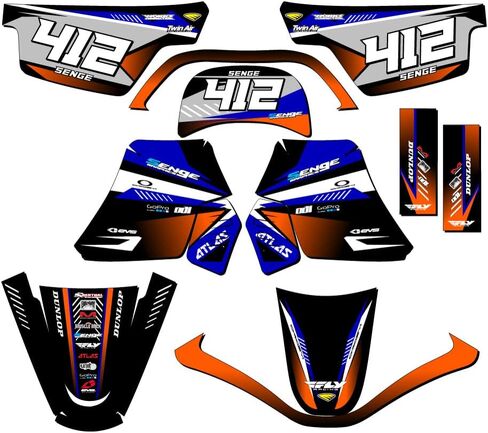 1990-2025 PW 50 Surge Black Senge Graphics Complete Kit with Rider I.D. Compatible with Yamaha in Saudi Arabia