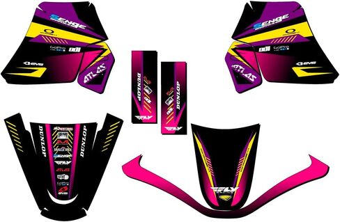 1990-2025 PW 50 Surge Black Senge Graphics Complete Kit with Rider I.D. Compatible with Yamaha in Saudi Arabia