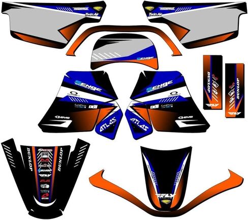 1990-2025 PW 50 Surge Black Senge Graphics Complete Kit with Rider I.D. Compatible with Yamaha in Saudi Arabia