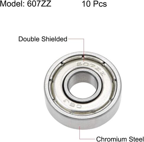 UXCELL 16100ZZ BELL BELLENT BELLINGS 10 مم × 28 مم × 8 مم مزدوج كروم الصلب P0 (ABEC1) 10pcs in Kuwait