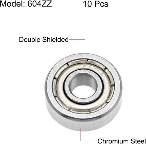 uxcell 16100ZZ Deep Groove Ball Bearings 10mm x 28mm x 8mm Double Shielded Chrome Steel P0(ABEC1) 10pcs in Saudi Arabia