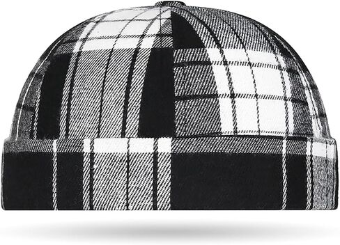 غطاء عمال من منقوش مخطط ، رجعية Skullcap Docker Hat للرجال النسائية in Kuwait