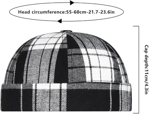 غطاء عمال من منقوش مخطط ، رجعية Skullcap Docker Hat للرجال النسائية in Kuwait