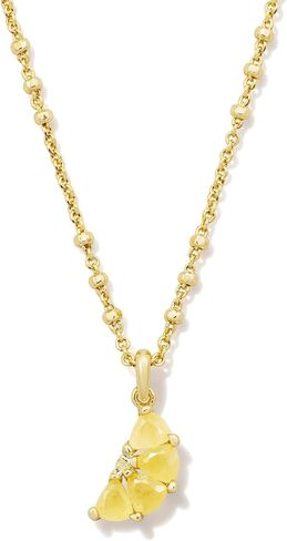 Kendra Scott Lemon Short Pendant Necklace, 14K Gold-Plated Brass, Fashion Jewelry for Women, Yellow Opalite Glass in Saudi Arabia