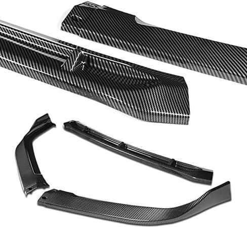 البقاء في صناديق ، 5pcs ABS ABS الأمامية الوفير المفسد الطقم جسم الجسد + Universal 31 "× 4" التنانير الجانبية ، متوافقة مع 2016 2016 هوندا أكورد 4DR/سيدان ، الملحق الخارجي (أسود مطلي) in Kuwait