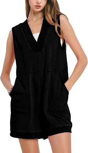 فاليف الصيف الصيفي Romper V Tops الشورت الشورت العام واحد قطعة رياضية التمرين بذلة مع جيوب in Kuwait