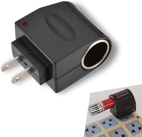 AC to DC Car Converter Outlet ، AC to Adapter ، 220V DC 12V 500MA Wall Wall Wall Wighter Accoundter ، محول سجائر ولعب سجائر ، Universal لمعظم السيارات ، سيارات الدفع الرباعي (أسود) in Kuwait