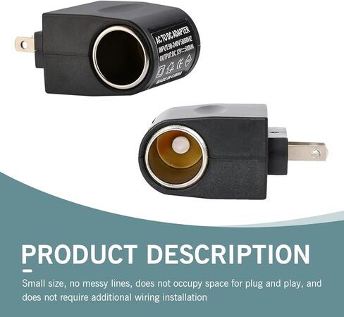 AC to DC Car Converter Outlet ، AC to Adapter ، 220V DC 12V 500MA Wall Wall Wall Wighter Accoundter ، محول سجائر ولعب سجائر ، Universal لمعظم السيارات ، سيارات الدفع الرباعي (أسود) in Kuwait