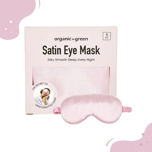 Satin Eye Mask for Sleeping - Soft Silk Sleep Mask with Adjustable Strap for Women, Teens, and Kids, Light-Blocking Blackout Design for Travel and Relaxation (Pink) in Saudi Arabia