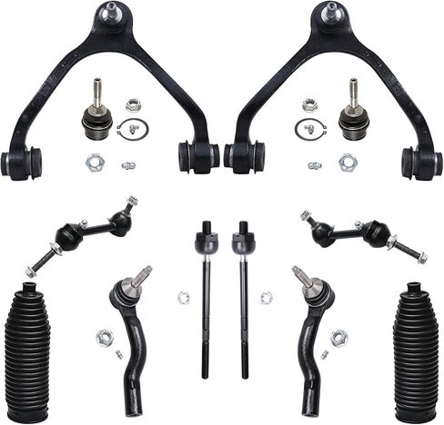 Detroit Axle - Urble End 12pc Kit For 2003-2011 Mercury Grand Marququis Ford Crown Victoria Town Car ، 2 Upper Control Arms 2 Lower Ball Combors 4 Tie Rods 2 Boots 2 Sway Bars Present in Saudi Arabia