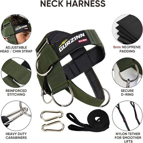 سرج للرقبة مبطن لتدريب القوة - تحسين قوة الرقبة وتقليل آلام الرقبة، مدرب للرقبة مع حبل عالي التحمل 40 بوصة/100 سم، حزام من النيوبرين قابل للتعديل ومتعدد الاتجاهات، حزام للرقبة للصالة الرياضية والاستخدام المنزلي in Kuwait