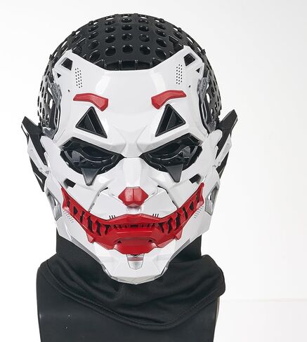 Futuristic Clown Mask, White and Red, Cosplay Costume Accessory in Kuwait