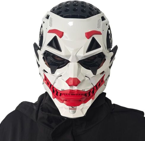 Futuristic Clown Mask, White and Red, Cosplay Costume Accessory in Kuwait