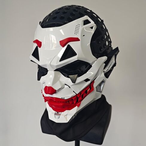 Futuristic Clown Mask, White and Red, Cosplay Costume Accessory in Kuwait