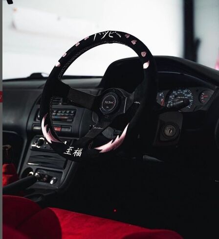 الأداء قلب العجلة قائد العجلة 350mm طبق عميق 6 صاخب ل jdm Sport Racing عجلة القيادة alcantara قرن المشمولة in Kuwait