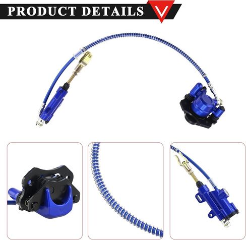 PRO BAT Rear Brake Master Cylinder Caliper Assembly+Brake Disk Rotor for 50cc 70cc 90cc 110cc 125cc Chinese Quad Taotao Boulder B1 Coolster 3050HD ATV Kids Four Wheeler, Black in Saudi Arabia